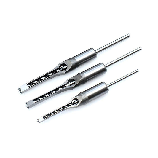 3x Square Hole Mortising Chisel Drill Bit Woodworking Saw Tools for Drilling.