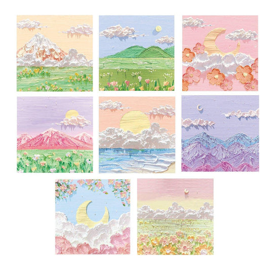 800 Sheets Colorful Oil Painting Sticky Notes Memo Pads Self-Adhesive Notes - 8#
