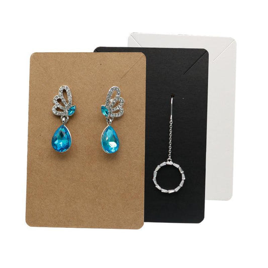 40pcs Jewellery Display Cards Necklace Earring Holder Kraft Paper 6x9cm - Black.