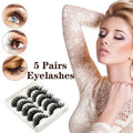 5 Pairs 3D Thick Mink Fake False Eyelashes Natural Long Wispy Makeup Lashes Au - 3D-52