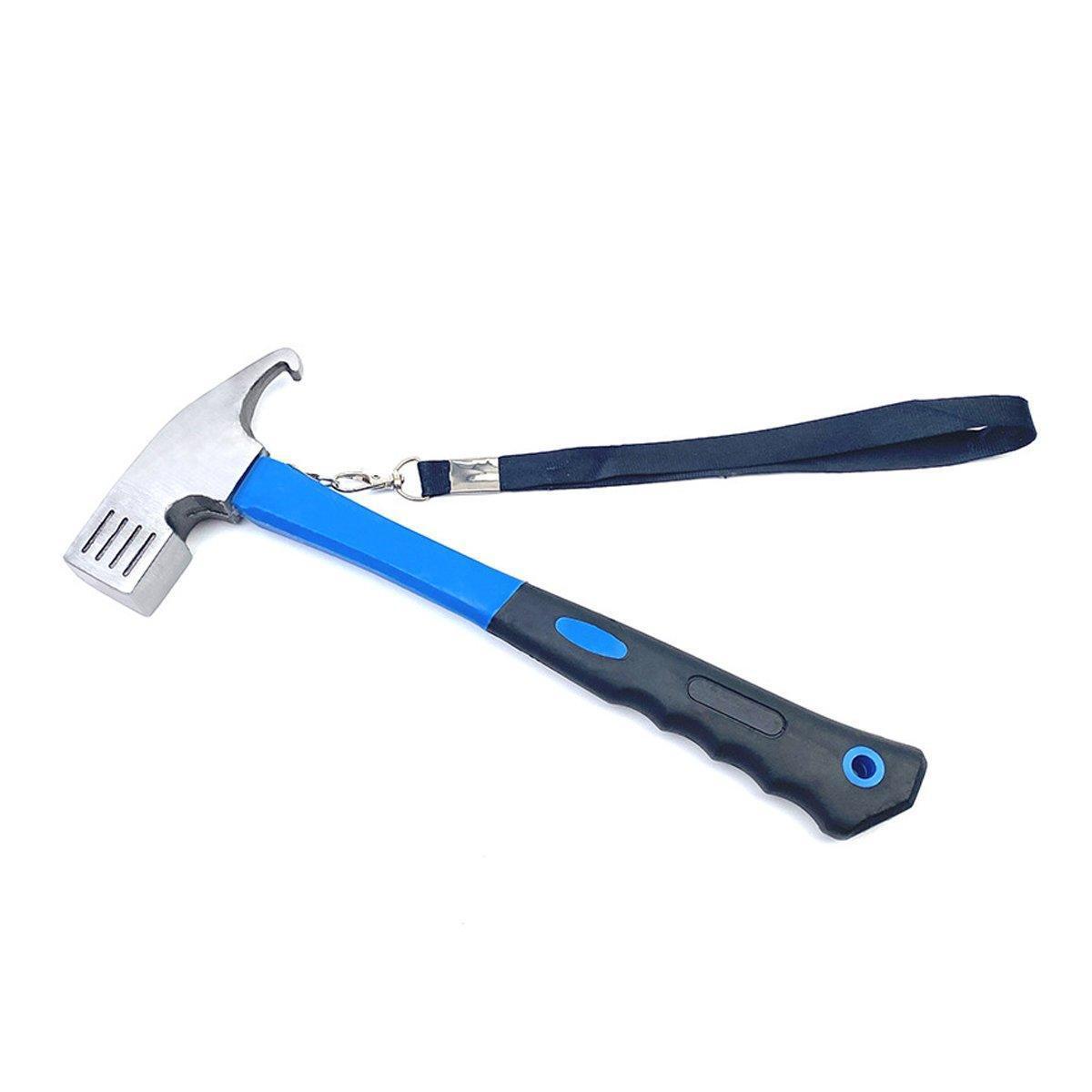 Outdoor Camping Hammer Tent Stake Puller Ground Hammer Heavy Duty Camping Tool - Orange.