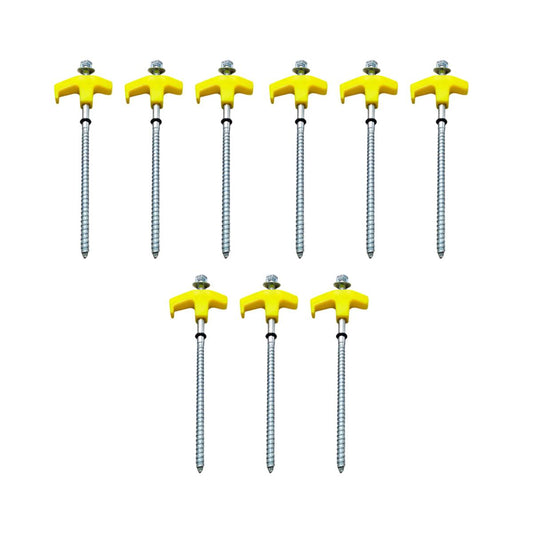 9PCS High Strength Carbon Steel Tent Stakes Outdoor Camping Pegs M8x200 Durable.