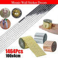 Diy Mini Mosaic Tiles Self-Adhesive Square Mirror Glass Wall Sticker Decors - Rose Gold.