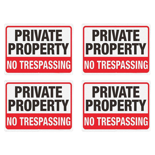 4PCS Reflective Surveillance Warning Signs Metal Security Camera Notice Durable.