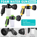 Washing Nozzle Plant Pet Hose 8-Mode Garden Car Water Foam Sprayer Soap Dispenser - Yellow.