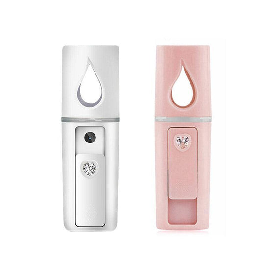 L2 Mini Nano Facial Mister With Top Mirror Rechargeable Cool Mist Sprayer Au - Pink