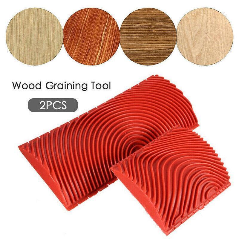 2PCS Wood Graining Tool Wood Grain Wall Art Paint For Wall Painting Decor DIY.
