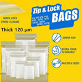 10/100PCS Thick Resealable Ziplock Bags in 12 Sizes Zip Lock Plastic Bags - 8x12cm-100pcs