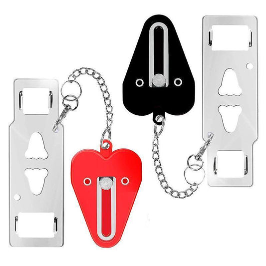 Portable Door Lock for Travel Hotel Home Security Addalock Style Lock - Black.