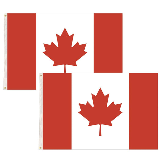 2x Canada Country Flags Heavy Duty Canadian Maple Leaf - 150cm x 90cm.