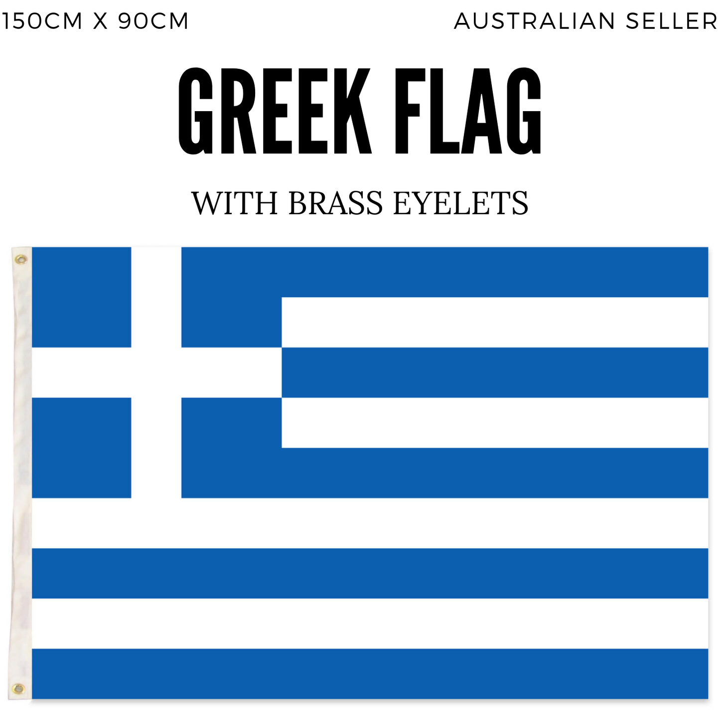 2x Greece Country Flags Greek Heavy Duty National Olympics Europe - 150cm x 90cm.