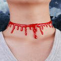 HALLOWEEN NECKLACE Red Drip Blood Choker Gothic Fashion Jewellery