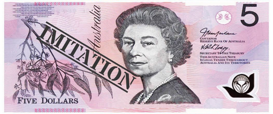 5 Dollar Australian Souvenir Note Pad Fake AUD Money - 1 Pack of 50 Sheets.