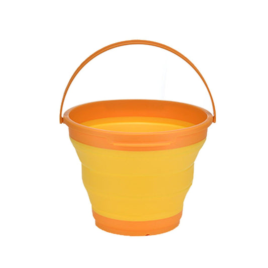 7 Litre Foldable Collapsible Silicone Bucket for Home/Hiking/Camping/Fishing - Orange.
