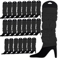 24 LEG WARMERS Knitted Womens Neon Party Knit Ankle Fluro Dance Costume 80s BULK - Black