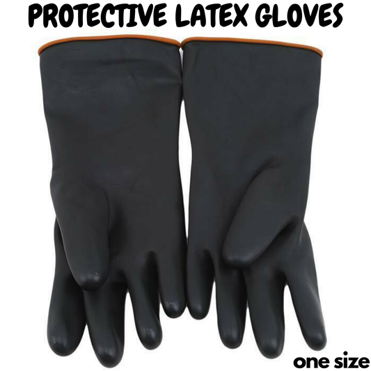 Latex Gloves Rubber PPE Industrial Anti Chemical Acid Heavy Duty Work.