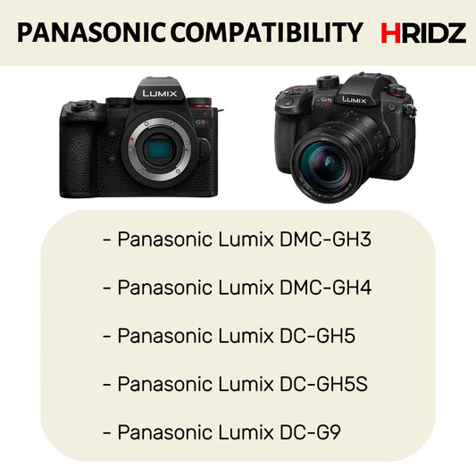 Hridz DMW-BLF19 Dual Charger For Panasonic GH3 & GH4 camera batteries.