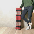 80cm Long Bolster Yoga Block/Prop Natural Kapok FilledRedEle.