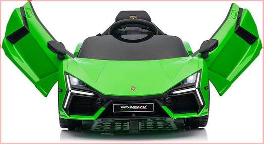 Lamborghini Revuelto Licensed Ride on 12V Remote Control Power Battery Car With Scissor door â Green.