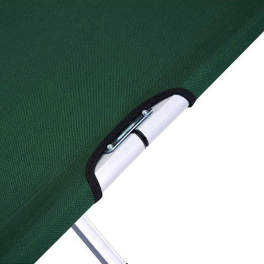 Camping Bed Folding Stretcher Light Weight w/ Carry Bag Camp Portable - green.