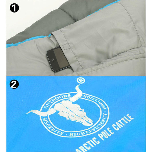 Outdoor Camping Envelope Sleeping Bag Thermal Tent Hiking Winter Single -15C - blue.
