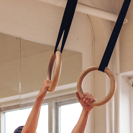 202mm Wooden Gymnastic Rings â Olympic Gym Strength Training & Fitness.