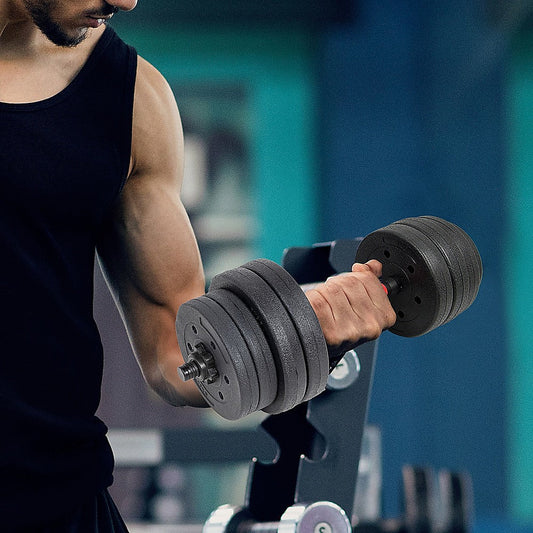 20kg Dumbbell Set Home Gym Fitness Exercise Weights Bar Plate.