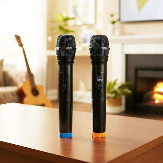 2 x Wireless Microphone Handheld Cordless Professional Mic Karaoke Receiver.