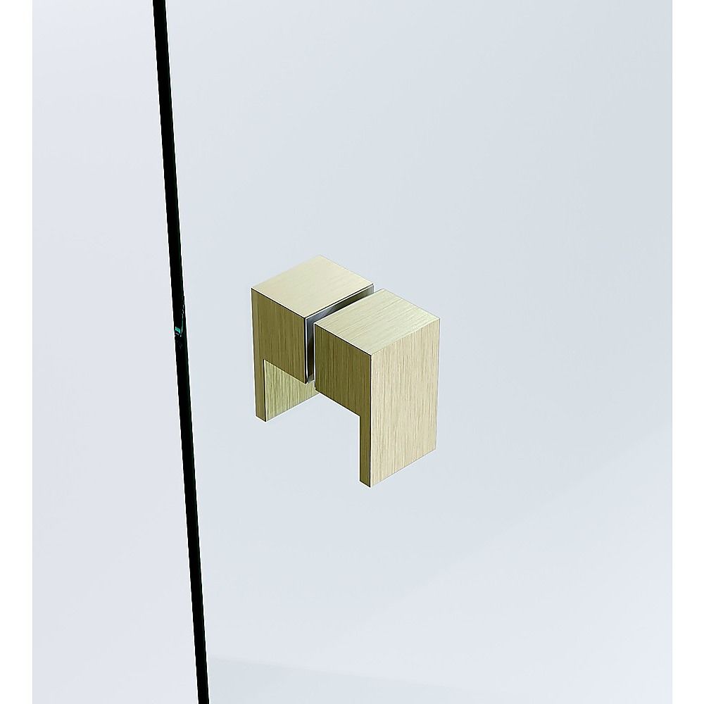 120x120cm Double Door Corner Shower Screen with Channels and Brass Hinges - Gold