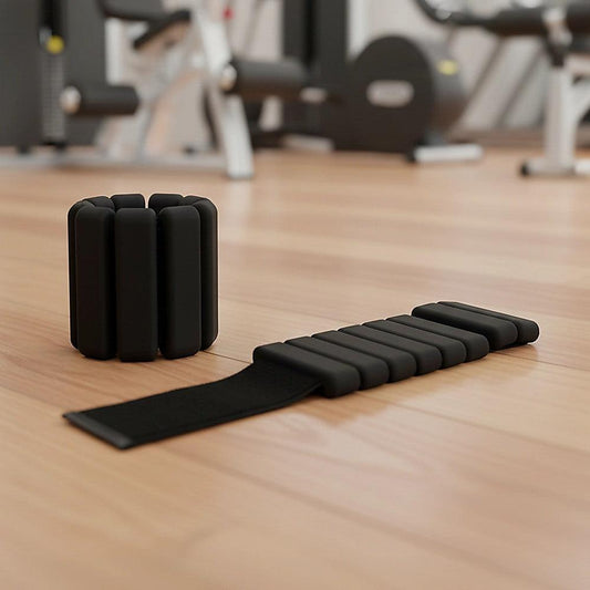 2-Piece Ankle & Wrist Weights â 1kg Pair Adjustable Workout Bangles (Black).