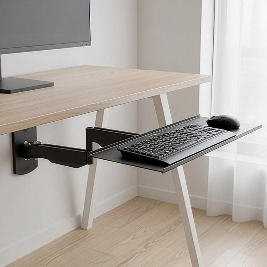 Wall Mount Keyboard Tray â Adjustable Folding Arm Workstation.