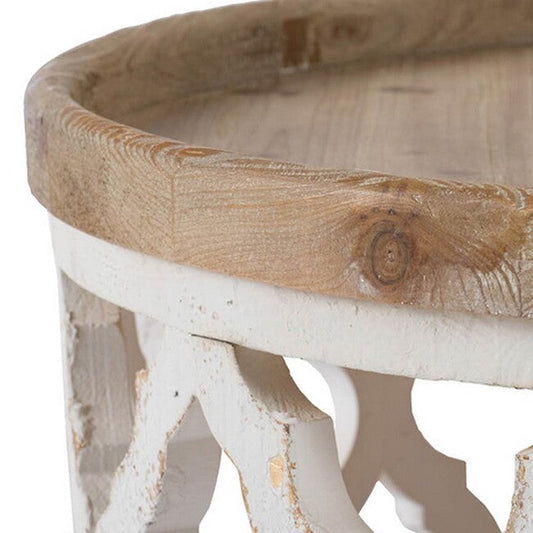 Lattice Round Shabby Chic Coffee Table 94cm