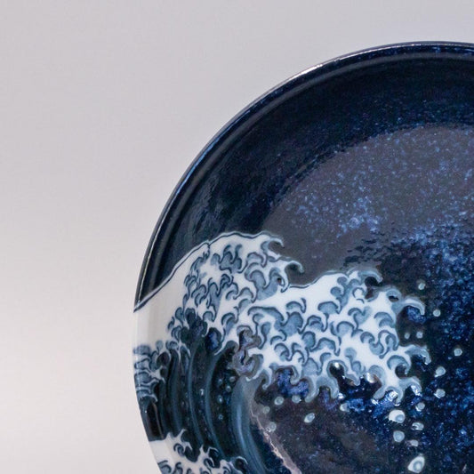 Udon Bowl 19.5cm Hokusai Great Wave Design.