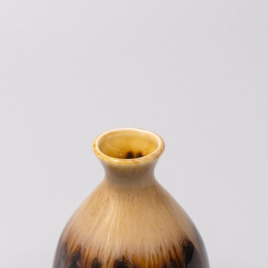 Sake Jug 180ml Black Gloss Sunflower Drip Glaze.