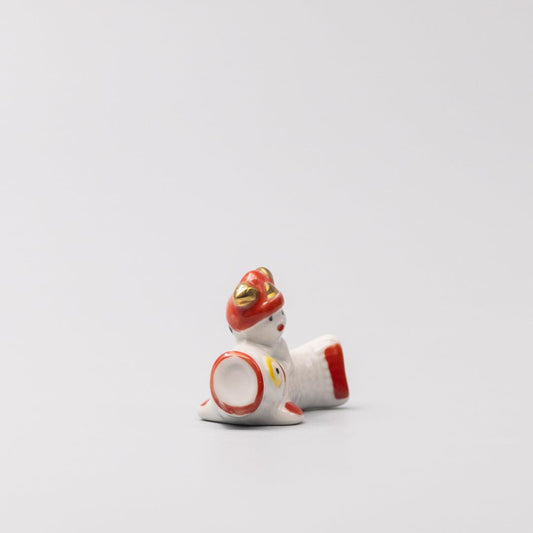 Chopstick Rest Red and White Fish Riding.