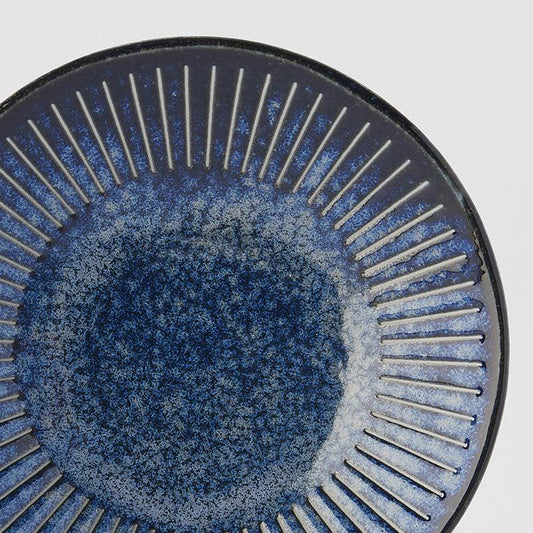 Saucer 12cm Ridged Indigo Glaze.