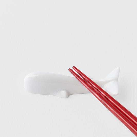 Chopstick Rest Pure White Glaze Whale.