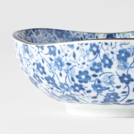 Sauce Dish Organic 11cm Blue Daisy Glaze.
