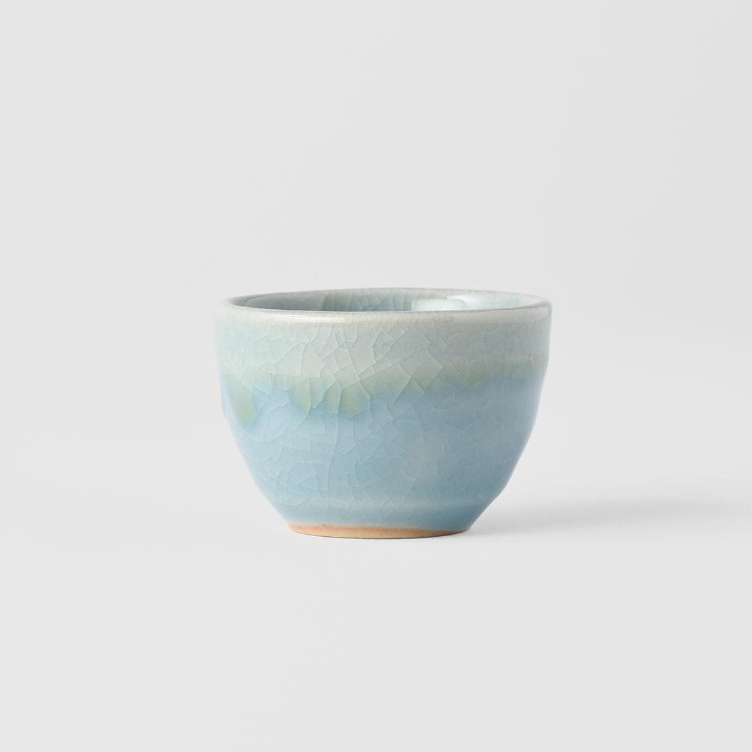 Sake Cup 30ml Crazed Blue Glaze.