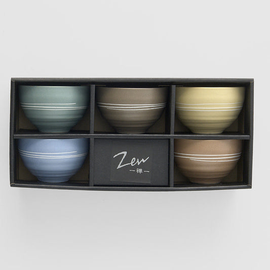 Bowl Set 5pcs 250ml Pastel Glazes