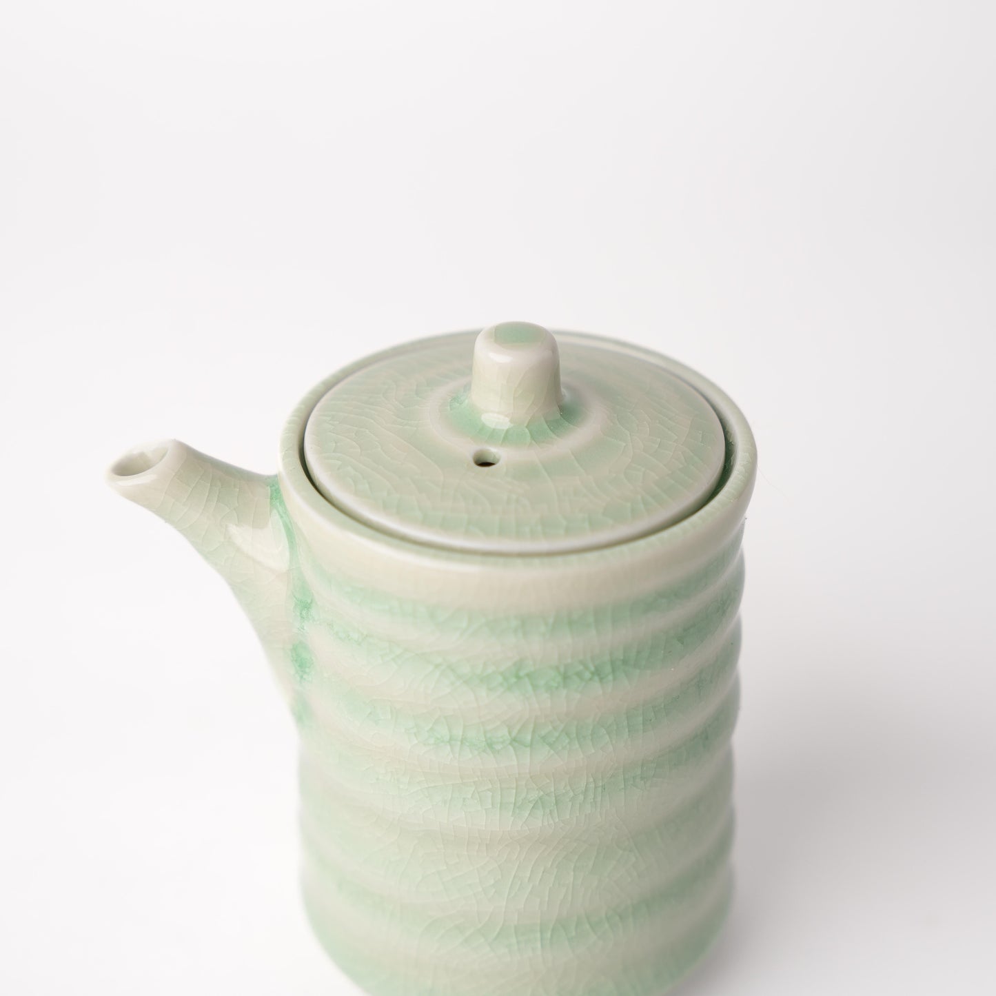 Soy Pot Ribbed 170ml Celadon Glaze.