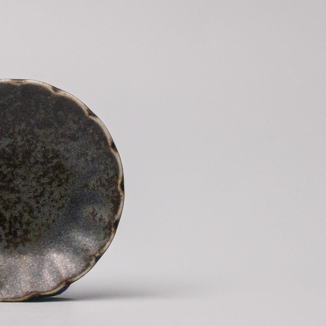 Sauce Dish 8cm Scallop Indigo Fade Glaze.