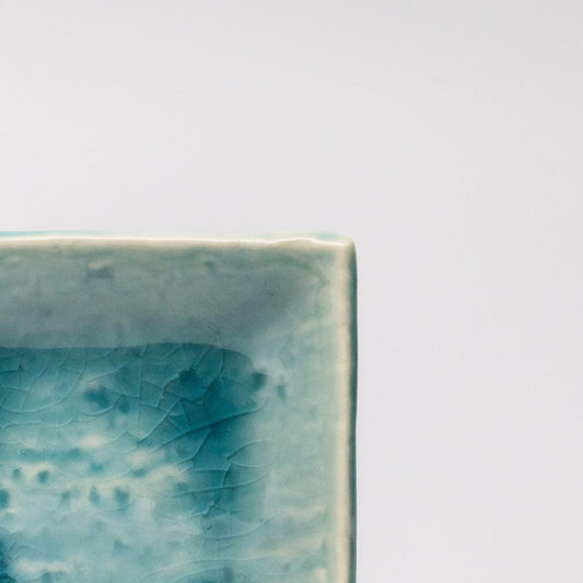 Sauce Dish 10cm Crackle Turquoise Glaze.