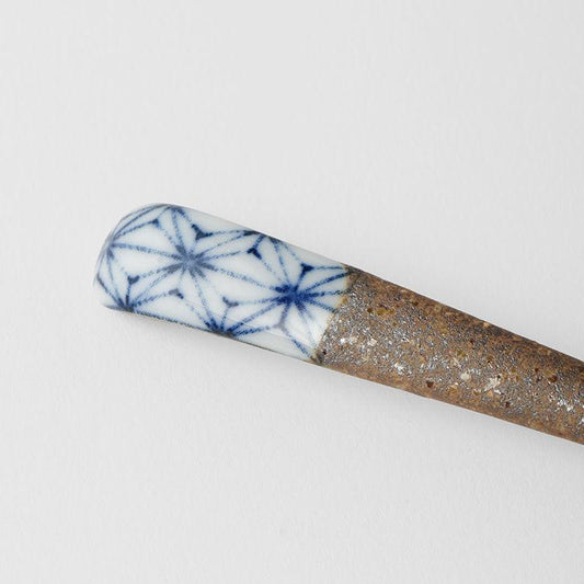 Spoon Small Bisque Indigo Asanoha.