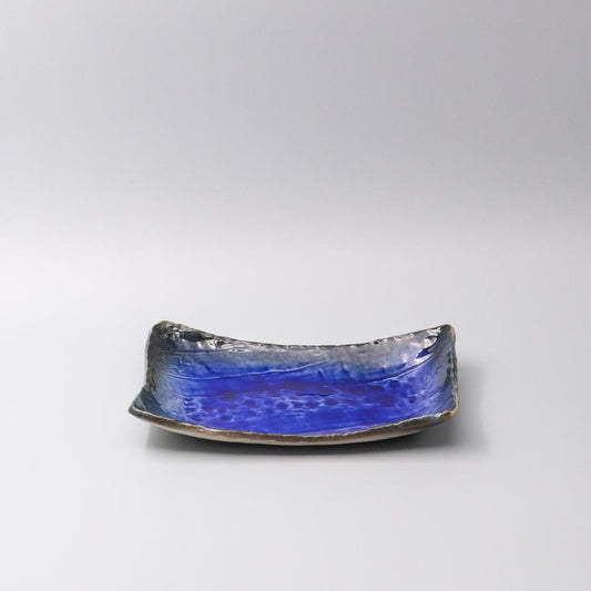 Sushi Plate Swept Side 26cm Cobalt Dark Edge.