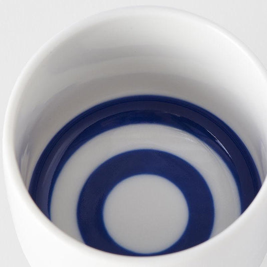 Sake Cup Ochoko 60ml Blue Target Glaze.