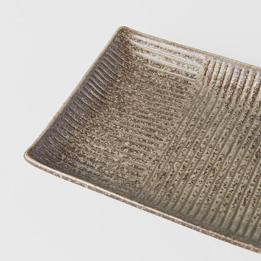 Sushi Plate 21cm Light Brown Glaze.