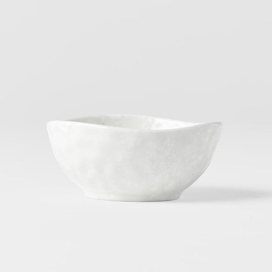 Sauce Dish Organic Shape 9cm Kanso Soft White Glaze.