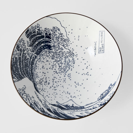 Ramen Bowl 24.5cm Hokusai Great Wave Design.