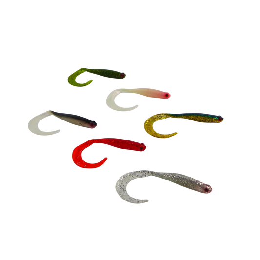 Swimerz 100 mm VTail Soft Plastic Lure, Mullet, 5 pack.